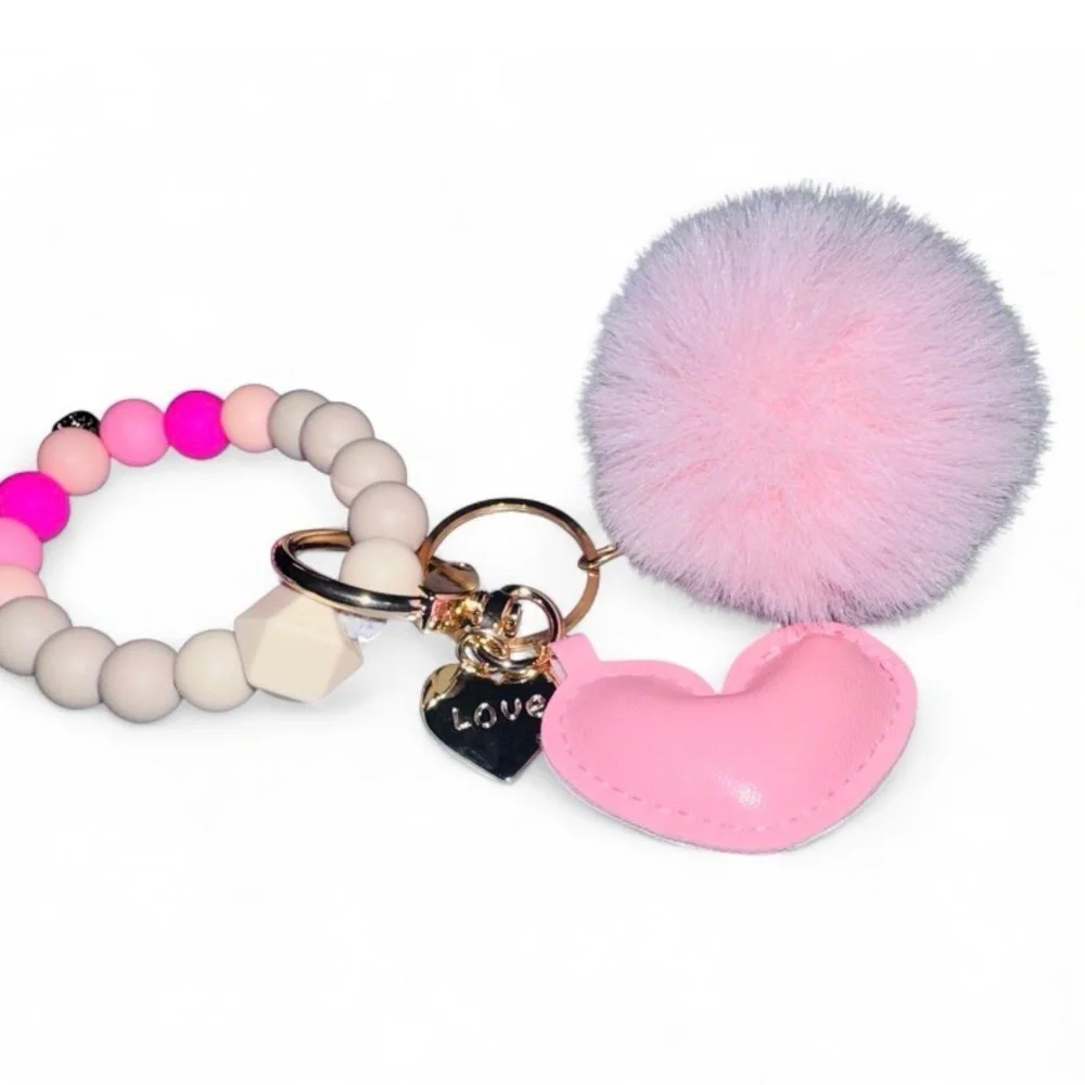 Soft Girl Energy Women’s Silicone Beaded Keychain 🩷